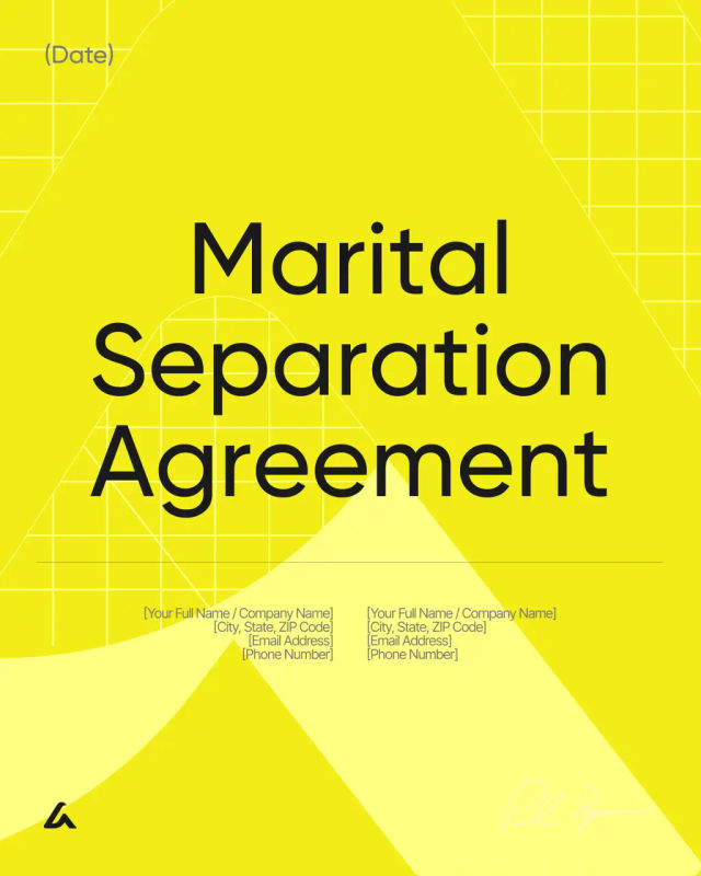 Marital Separation Agreement Template