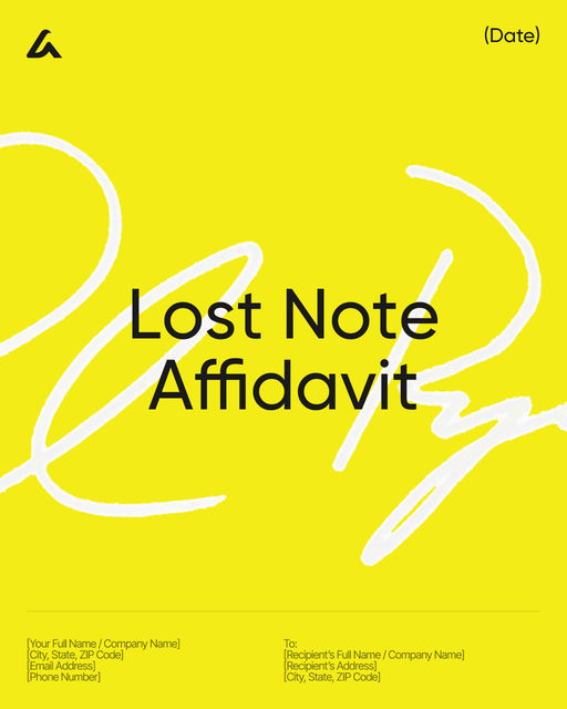 Lost Note Affidavit