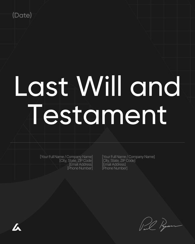 Last Will and Testament Template: Executor & Beneficiaries