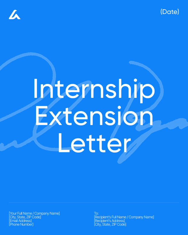 Internship Extension Letter Template: Extended Term Notice