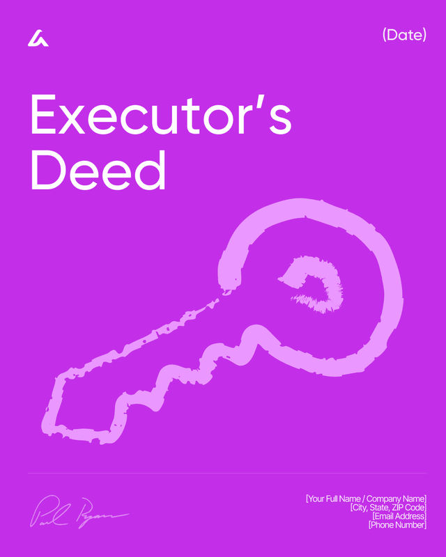 Executor’s Deed Template