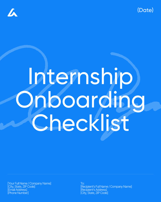 Internship Onboarding Checklist Template: Setup and Tasks