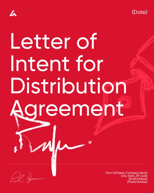 Letter of Intent for Distribution Agreement Template