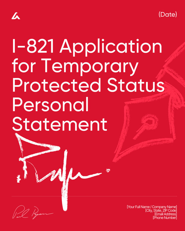 I-821 TPS Personal Statement Template: Filing Support Guide