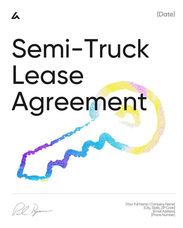 Semi-Truck Lease Agreement Template: Rates, Terms & Liability
