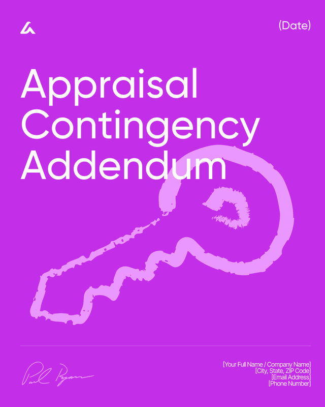 Appraisal Contingency Addendum Template: Value and Price Terms
