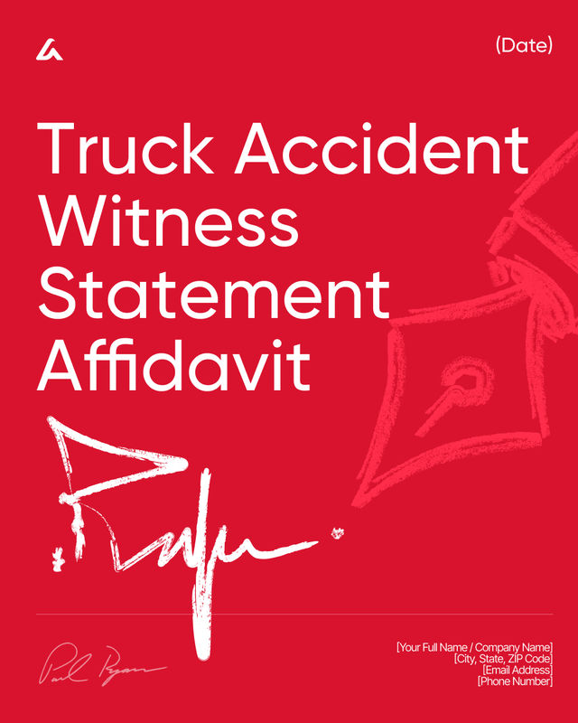 Truck Accident Witness Statement Affidavit Template