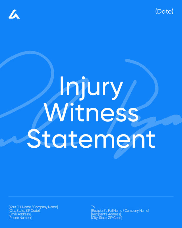 Injury Witness Statement Template: Accident Facts & Testimony