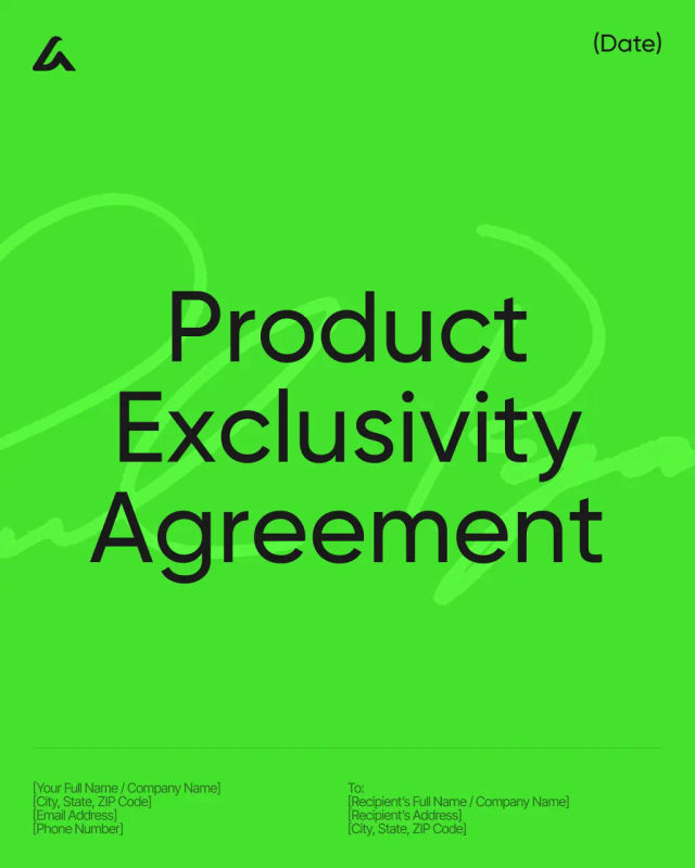 Product Exclusivity Agreement Template