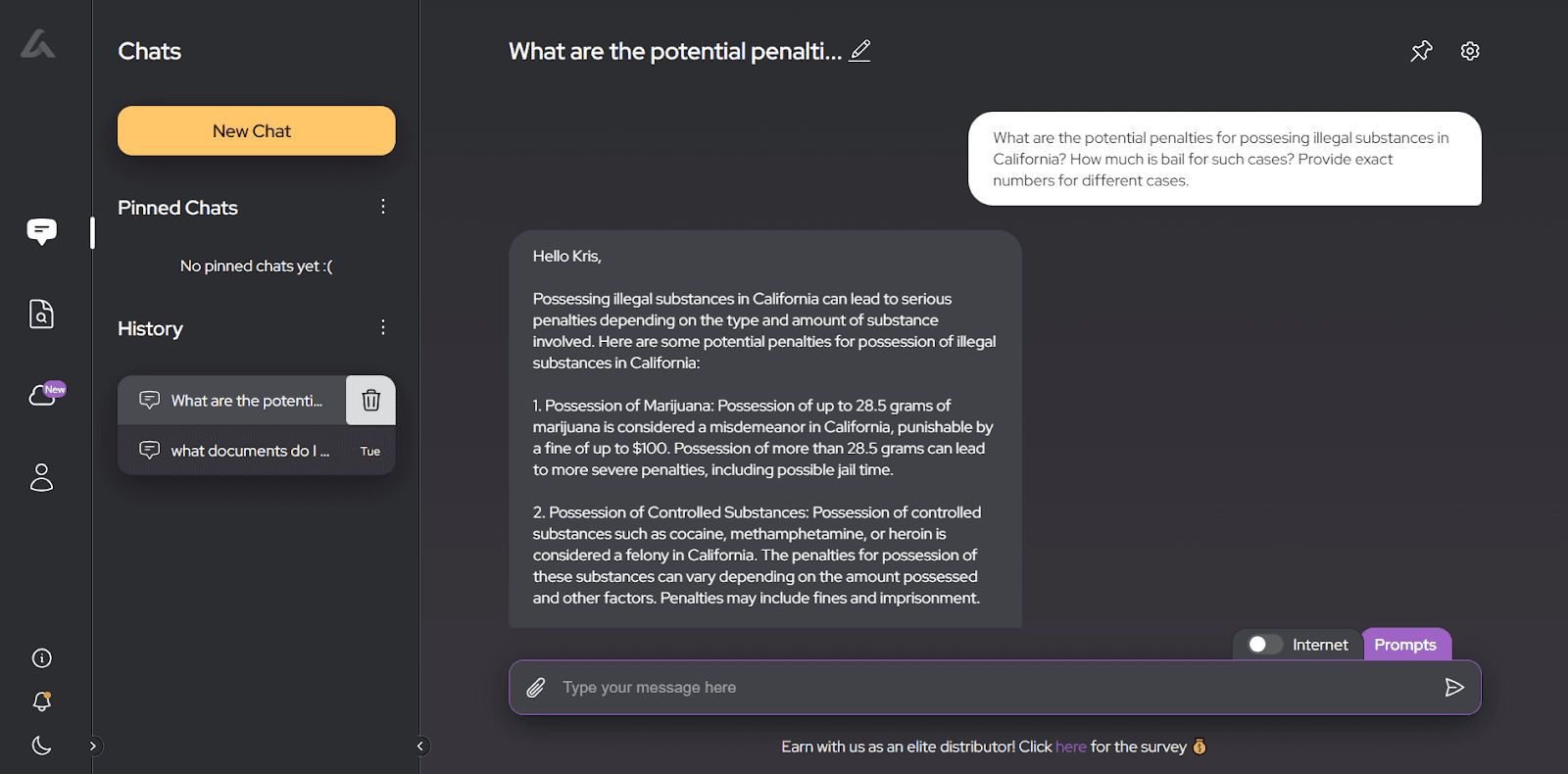 Example request
