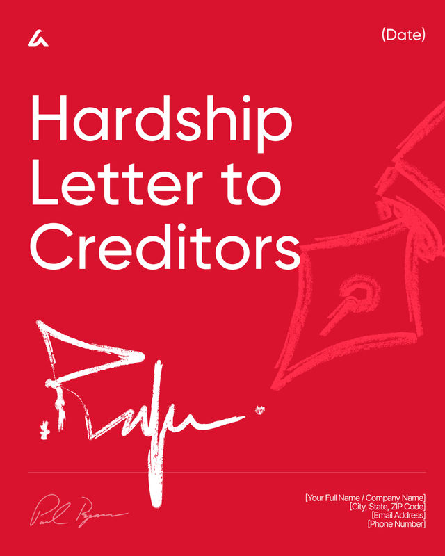 Hardship Letter to Creditors Template