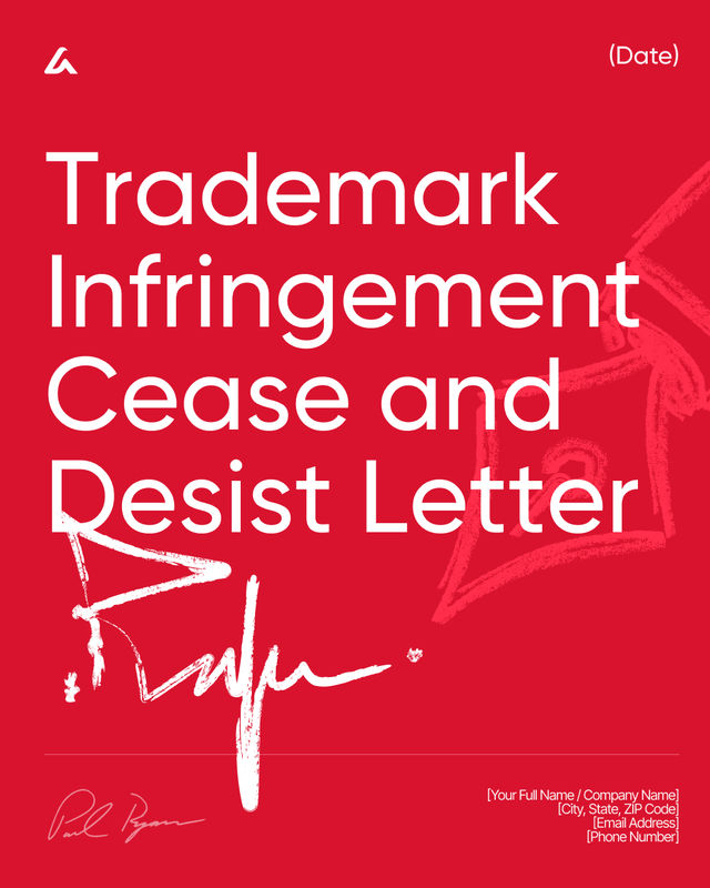 Trademark Infringement Cease and Desist Letter Template
