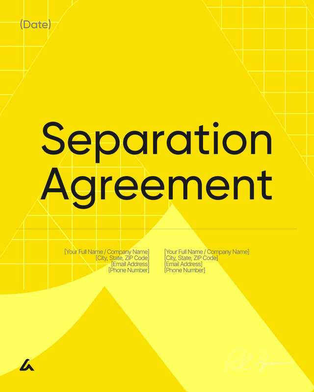 Separation Agreement Template: Property, Support & Custody
