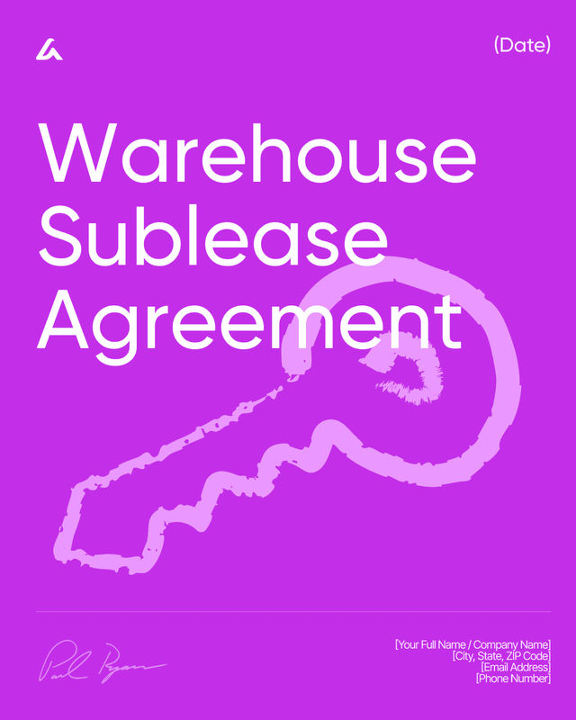 Warehouse Sublease Agreement Template