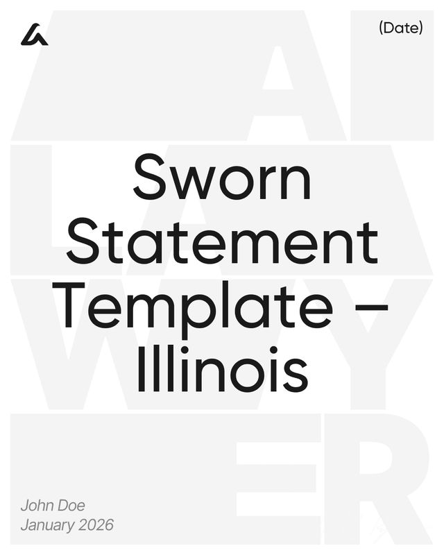 Sworn Statement: Declaration, Facts Form Template – Illinois