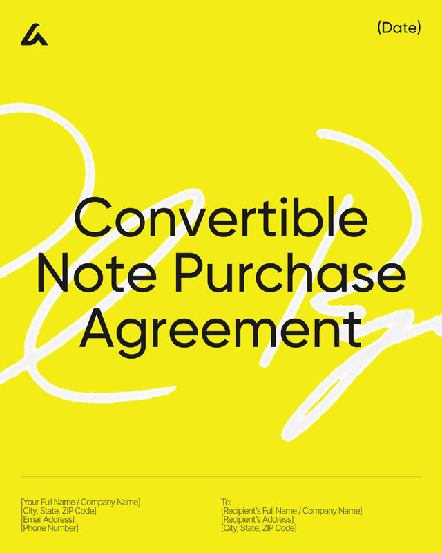 Convertible Note Purchase Agreement: Valuation, Interest & Cap