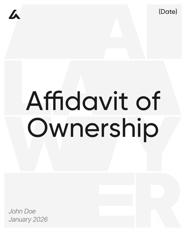 Affidavit of Ownership Template
