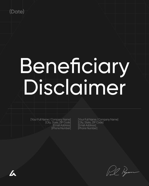 Beneficiary Disclaimer