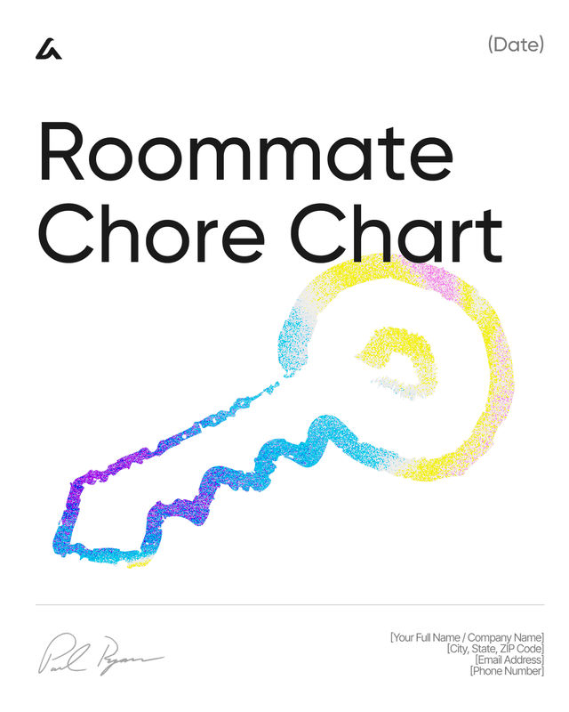Roommate Chore Chart Template