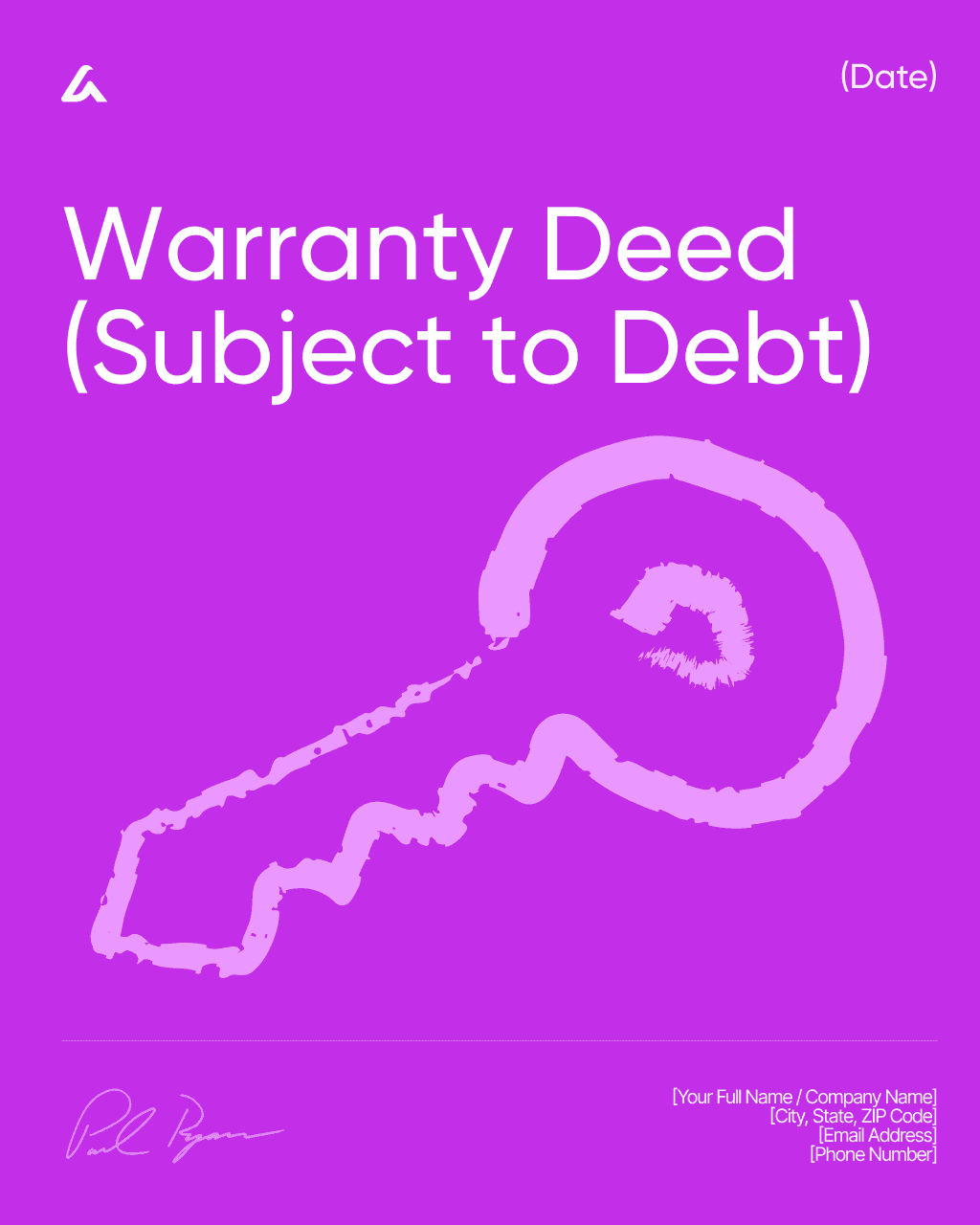 Warranty Deed (Subject to Debt)