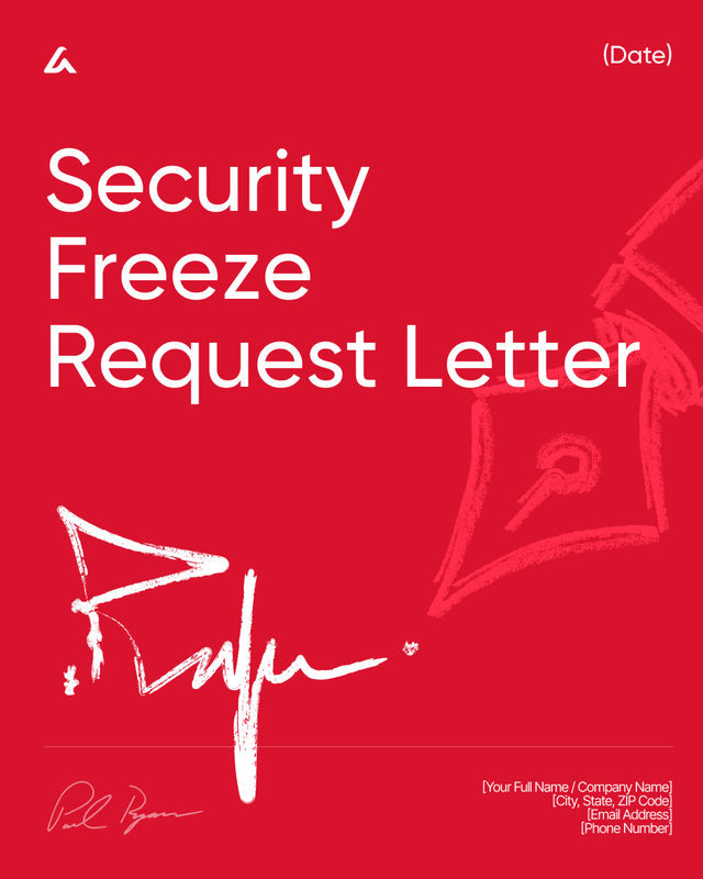 Security Freeze Request Letter Template