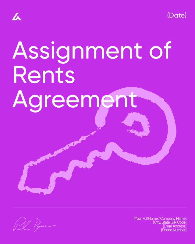 Assignment of Rents Agreement Template: Lender Security Terms