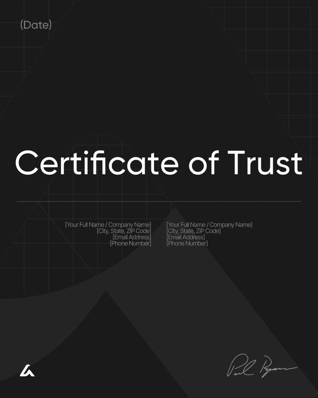 Certificate of Trust Template