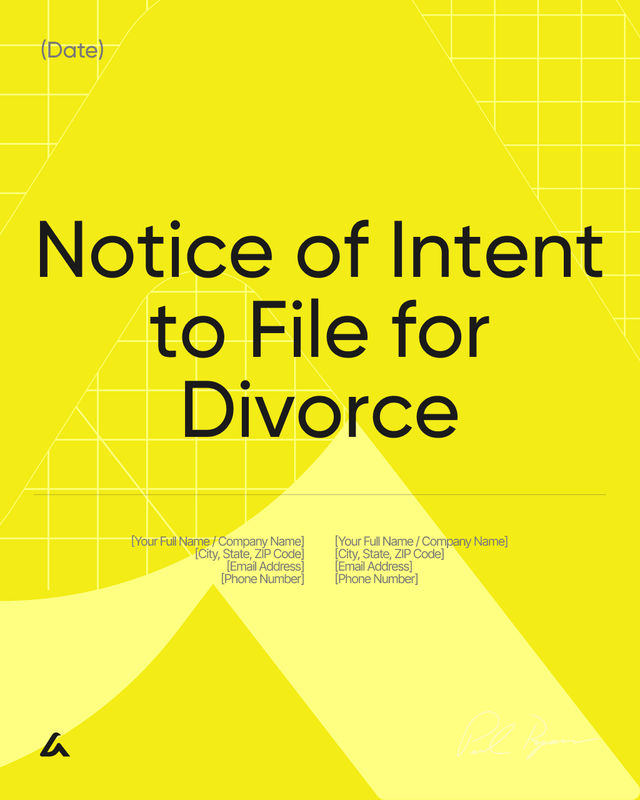 Notice of Intent to File for Divorce Template: Timeline