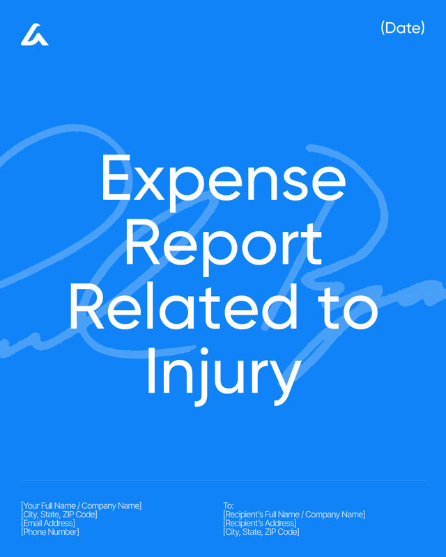 Injury Expense Report Template: Medical Cost Reimbursement