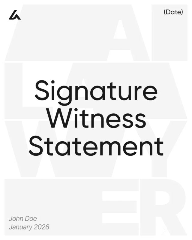 Signature Witness Statement Template