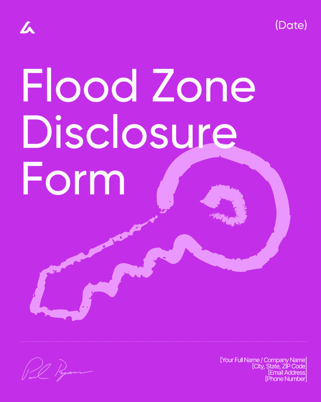 Flood Zone Disclosure Form Template: Risk and Insurance Notice