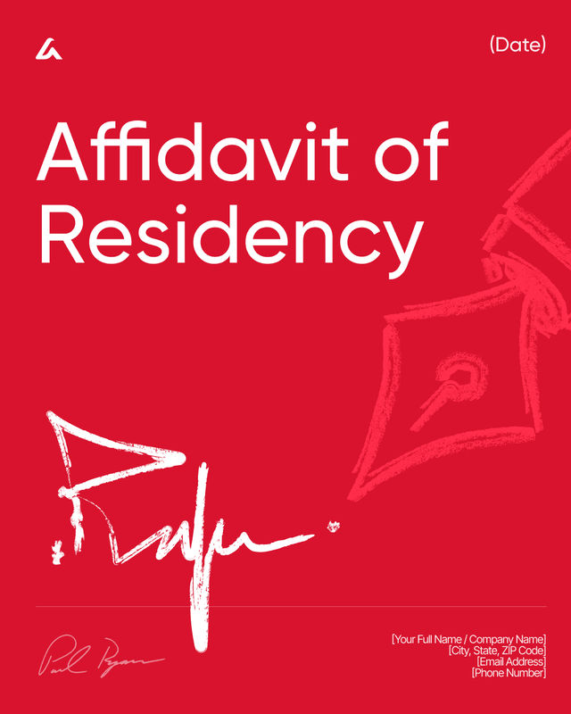Affidavit of Residency Template