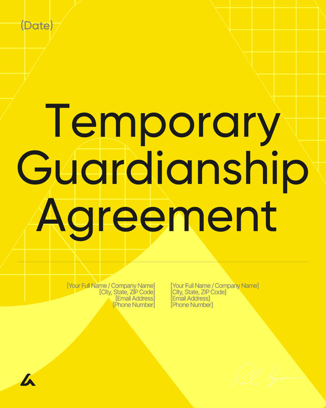 Temporary Guardianship Agreement: Child Care & Authority Terms
