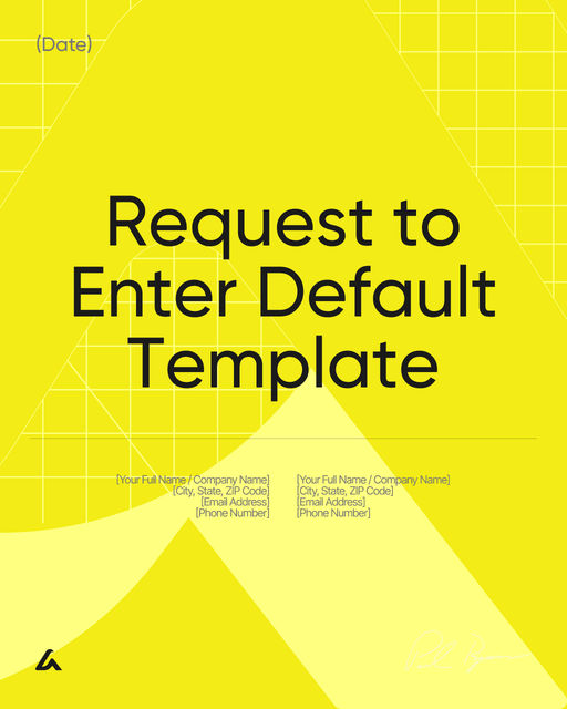 Request to Enter Default Template