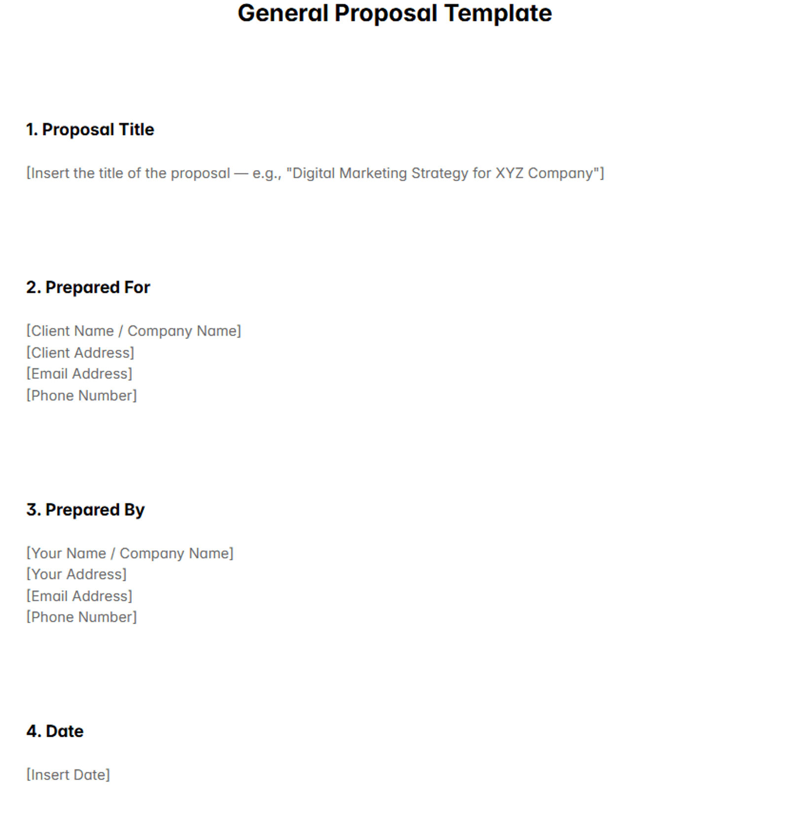 General Proposal Template: Use, Examples & Best Practices