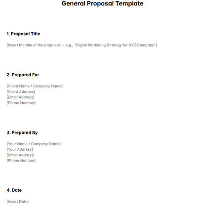 General Proposal Template