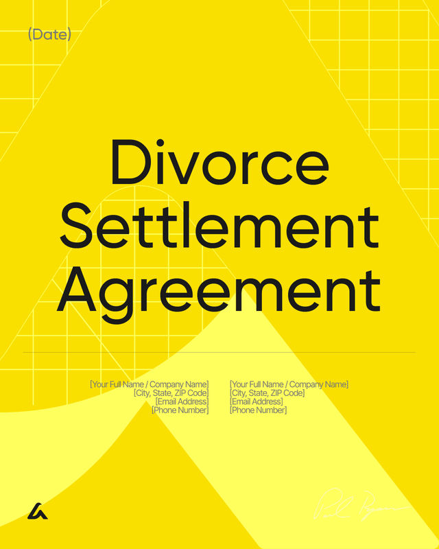 Divorce Settlement Agreement Template: Assets & Support