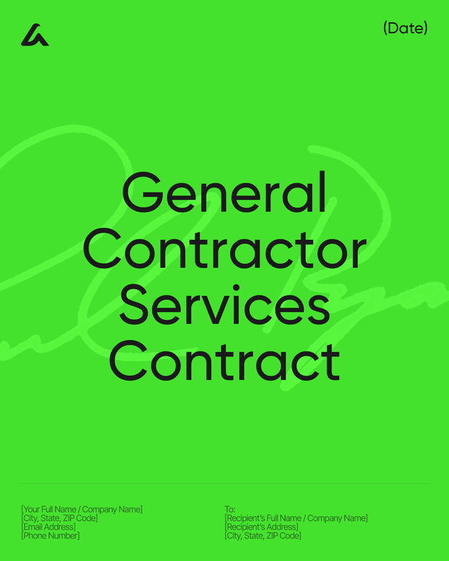 General Contractor Services Contract Template: Scope and Terms