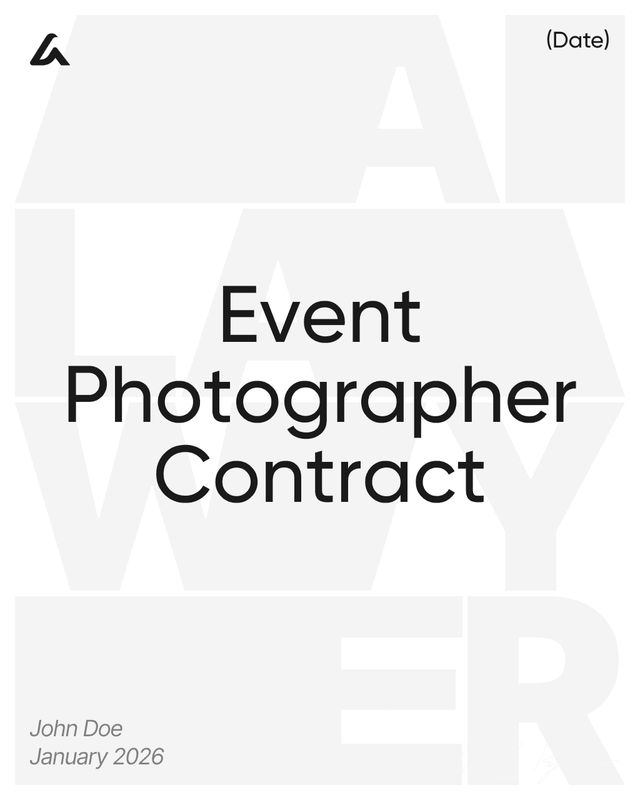 Event Photographer Contract Template