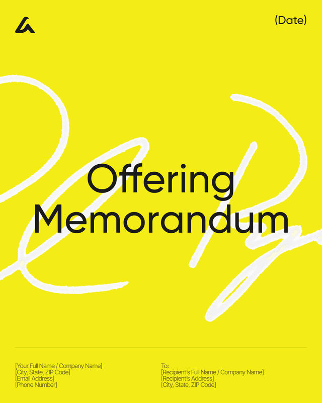 Offering Memorandum Template: Private Placement Terms Guide