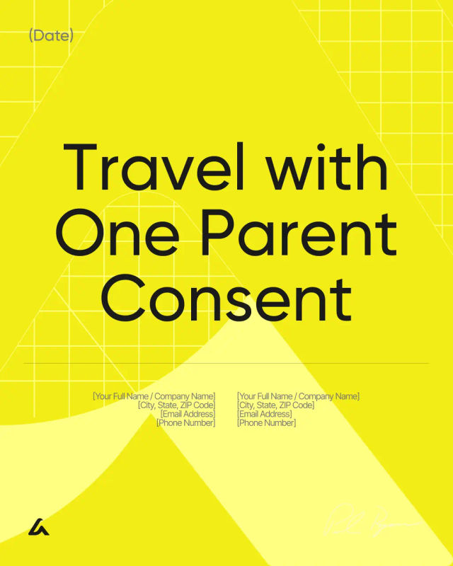 Travel with One Parent Consent Template