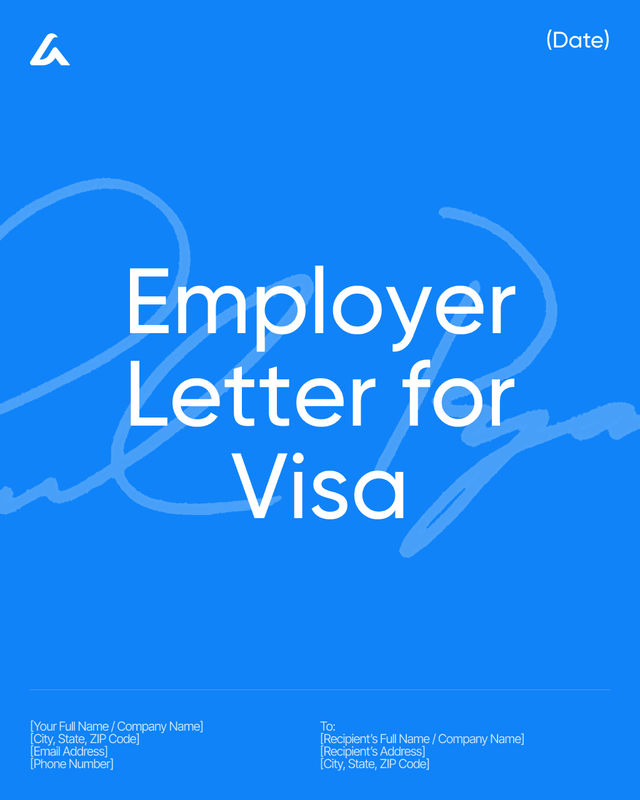 Employer Letter for Visa Template