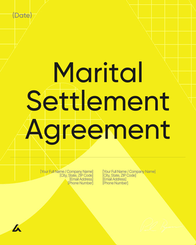 Marital Settlement Agreement Template: Property & Support