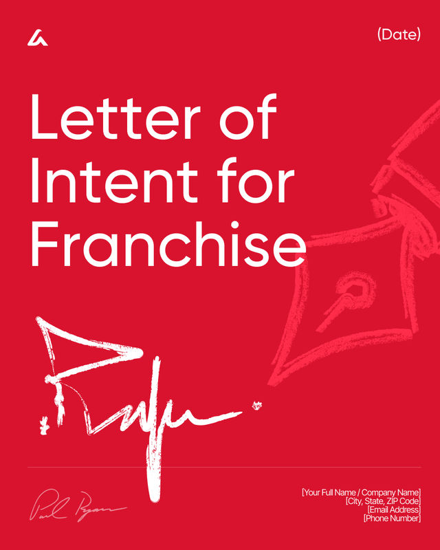 Letter of Intent for Franchise Template: Fees & Territory