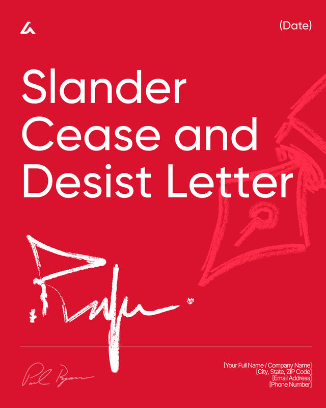 Slander Cease and Desist Letter Template: False Statements