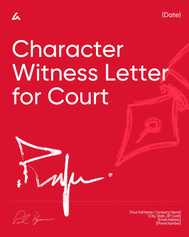 Character Witness Letter for Court Template