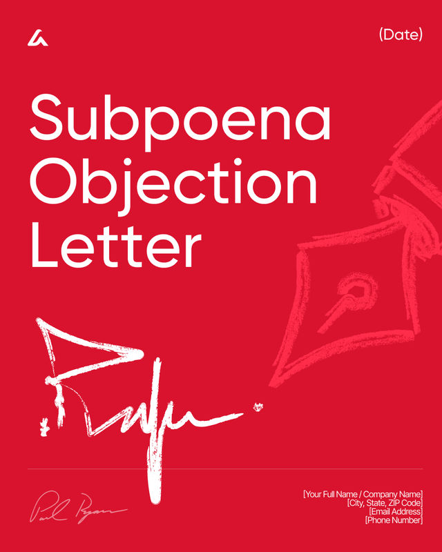 Subpoena Objection Letter Template: Written Objections and Scope