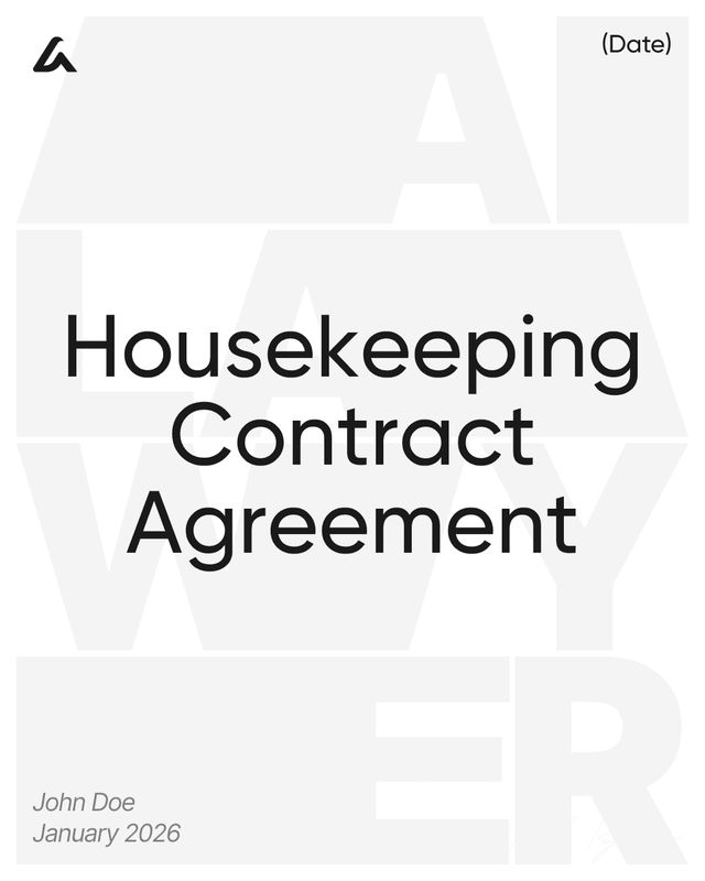 Housekeeping Contract Agreement Template