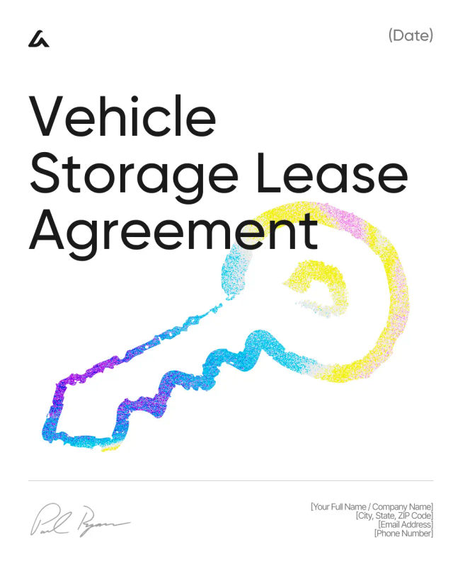 Vehicle Storage Lease Template: Use, Fees & Liability