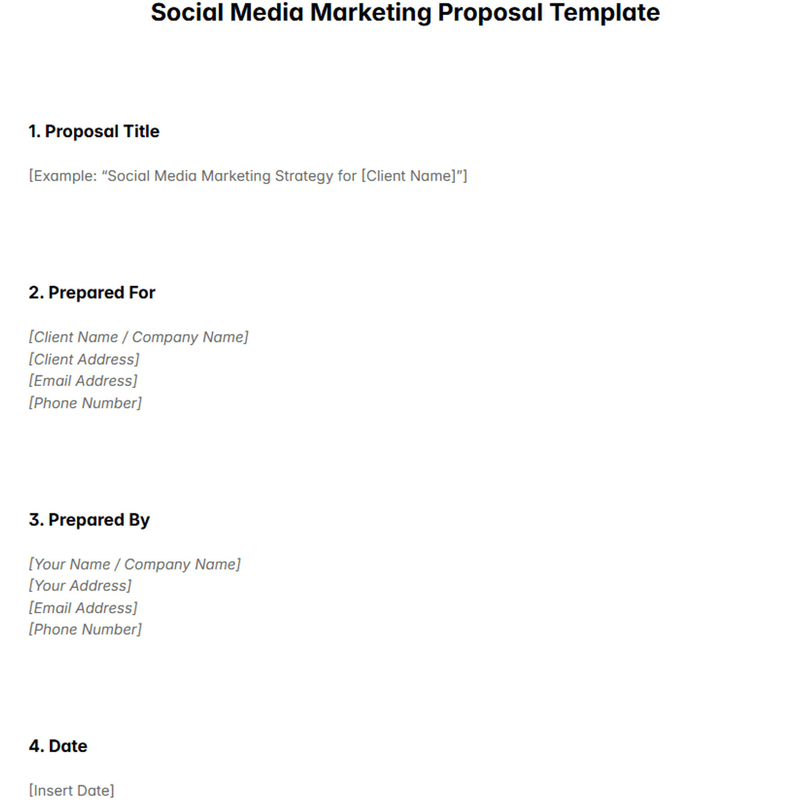 Social Media Marketing Proposal Template That Wins Clients